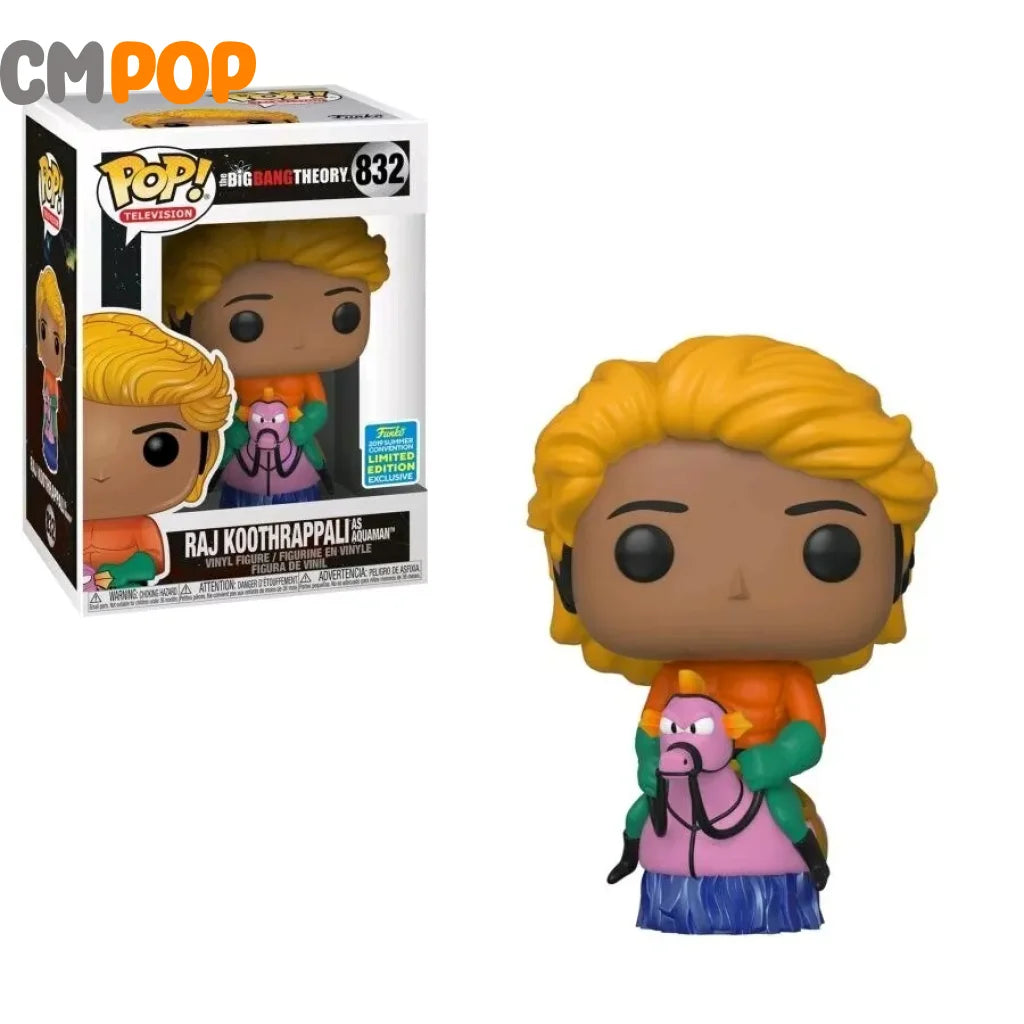 Raj Koothrappali as Aquaman - #832 - The Big Bang Theory - Funko Pop - Television - 2019 Summer Convention Limited