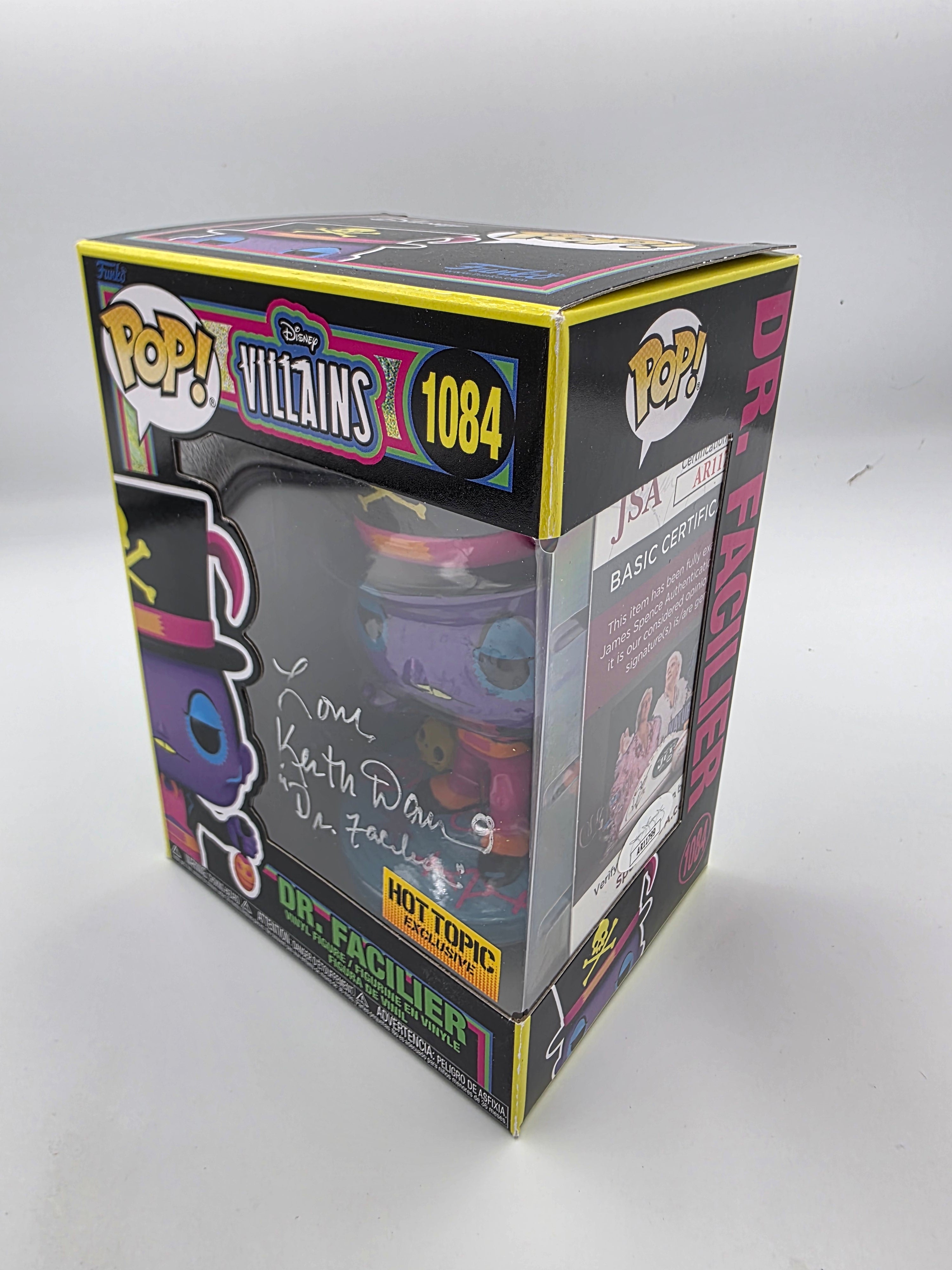 Dr Facilier Blacklight - #1084 - Funko Pop! - Disney Villains - Hot Topic Exclusive - Signed by Keith David
