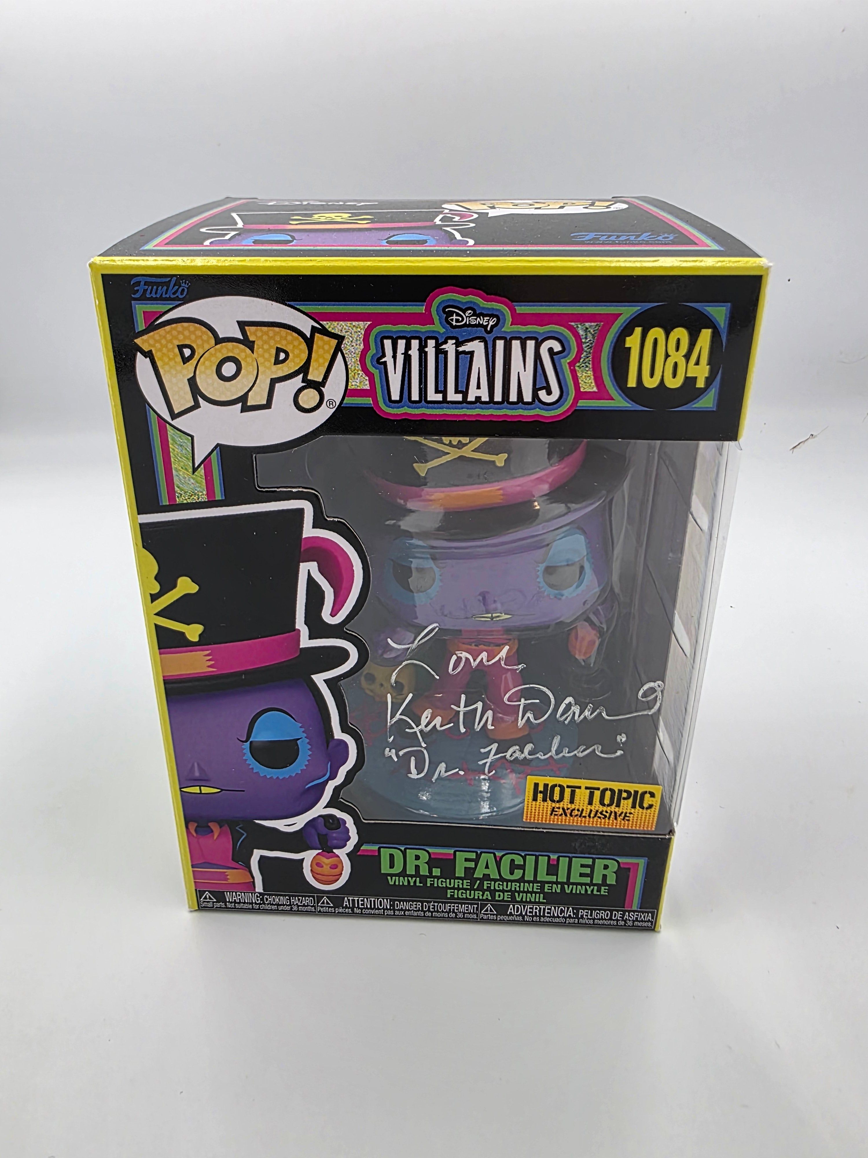 Dr Facilier Blacklight - #1084 - Funko Pop! - Disney Villains - Hot Topic Exclusive - Signed by Keith David