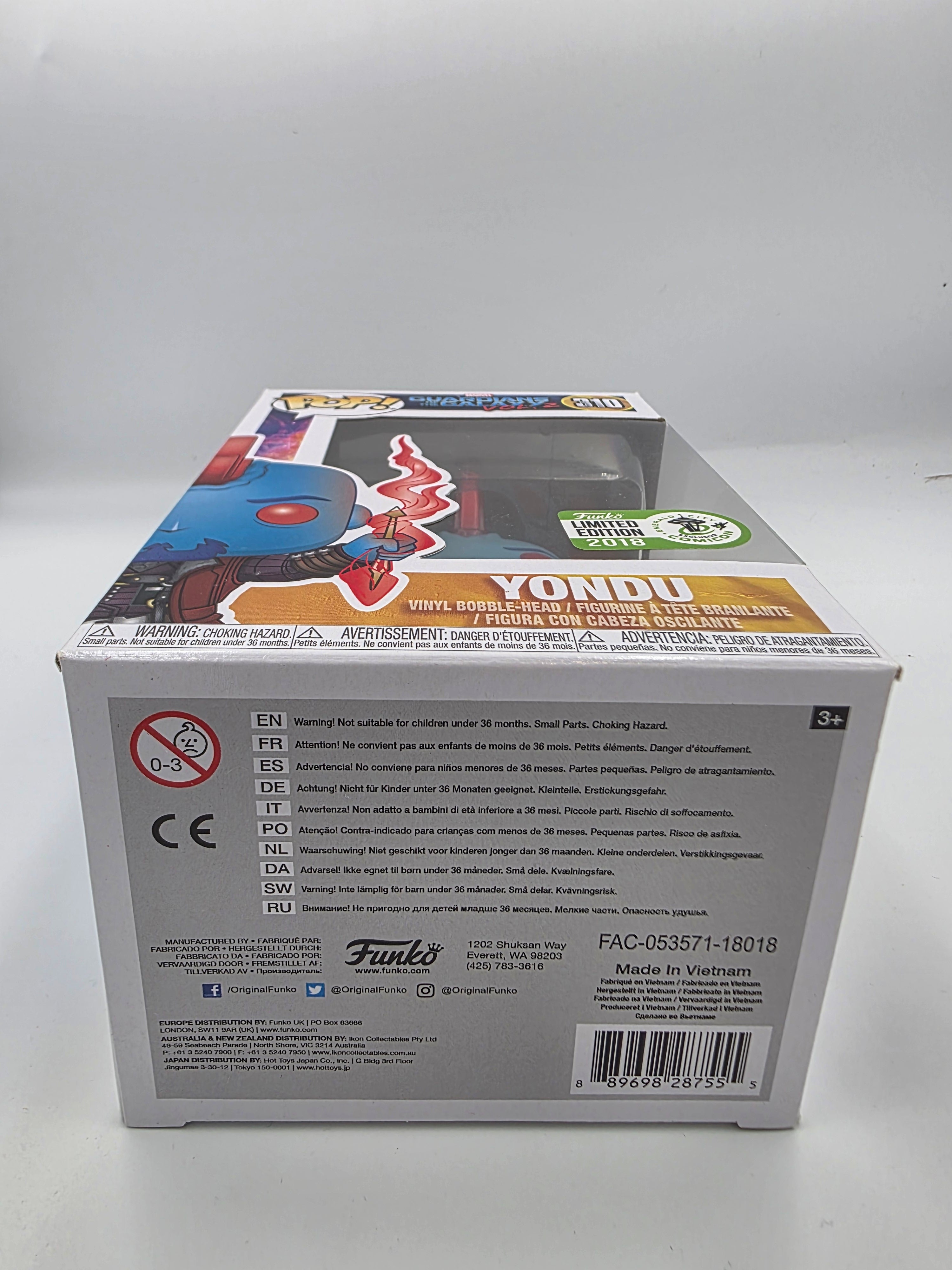 Yondu   - #310 - Funko Pop!  - Marvel - Guardians of the Galaxy Vol.2 - 2018 Con Sticker Exclusive