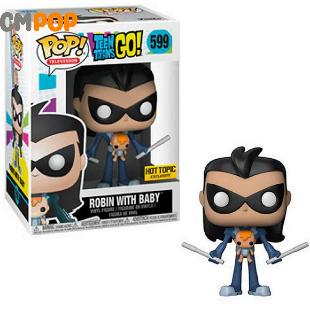 Robin with Baby - #599 - Funko Pop! - Television - Teen Titans Go - Hot Topic Exclusive Funko Pop