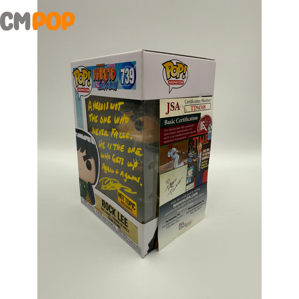 Rock Lee - #739 - Funko Pop! - Animation - Naruto Shippuden - Signed by Brian Donovan- Certified Pop! Funko Pop