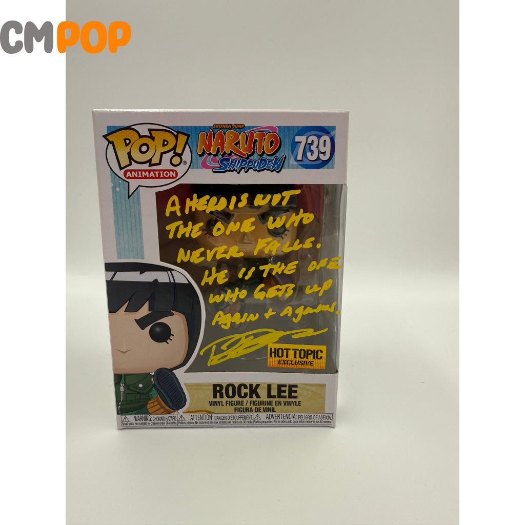Rock Lee - #739 - Funko Pop! - Animation - Naruto Shippuden - Signed by Brian Donovan- Certified Pop! Funko Pop