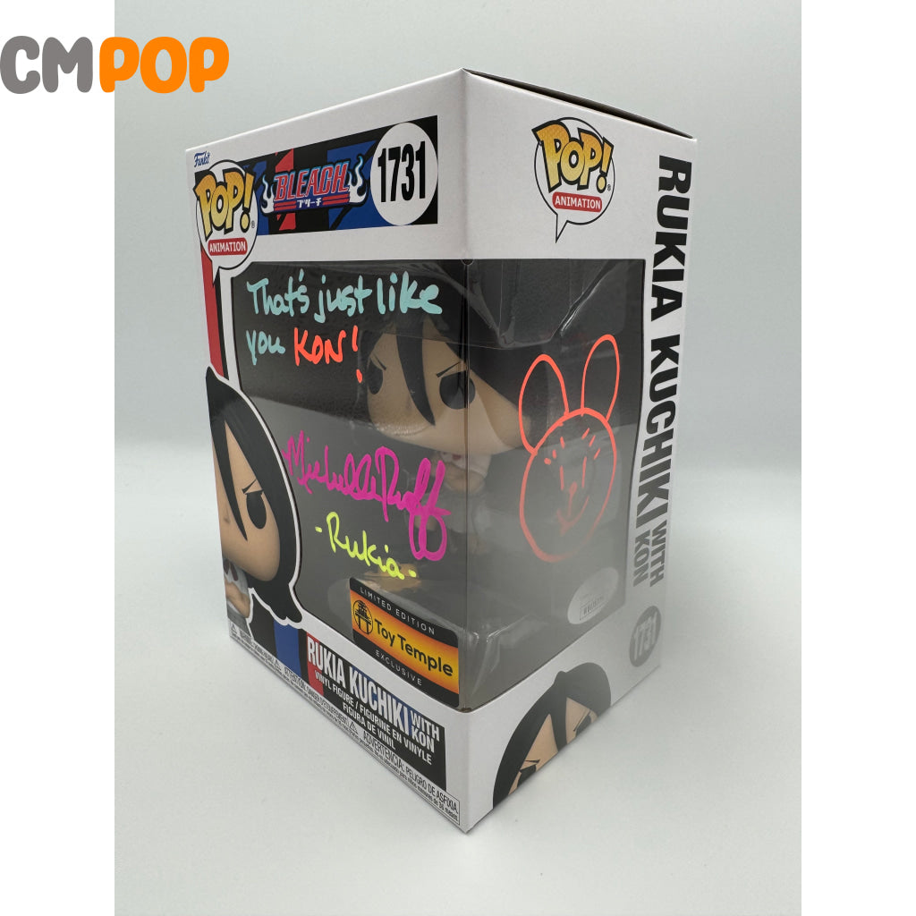 Rukia Kuchiki With Kon - #1731 Funko Pop! Animation Bleach Toy Temple Exclusive Signed By Michelle