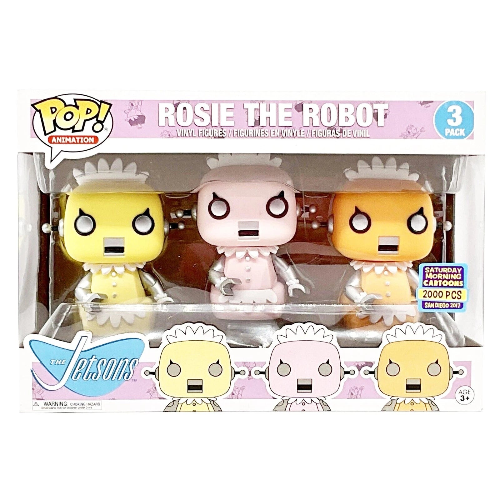 Rosie The Robot 3 Pk - Funko Pop!  -  Animation - The Jetsons - Saturday Morning Cartoons 2000 Pcs - SDCC 2017 Exclusive