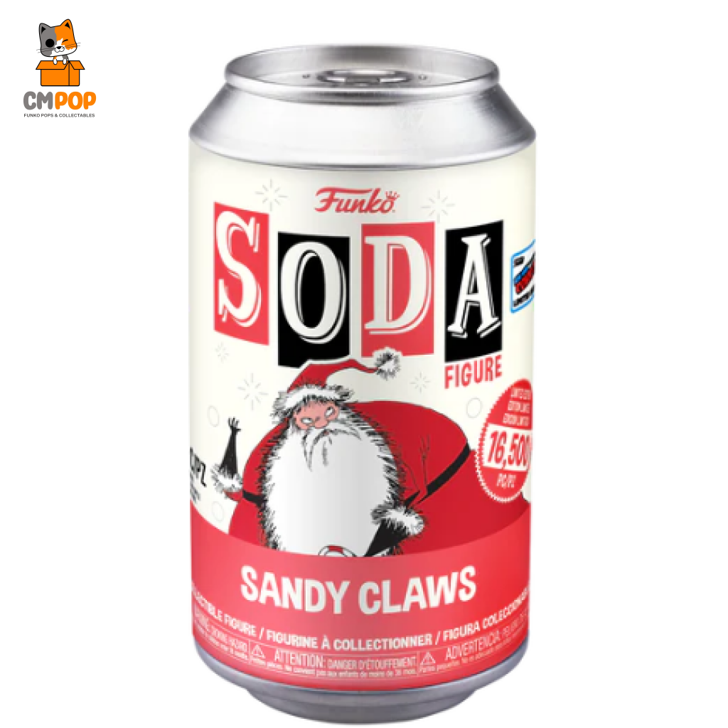 Sandy Claws - Funko Vinyl Soda 16 500 Pieces Nightmare Before Christmas Chance Of Chase Nycc 2023