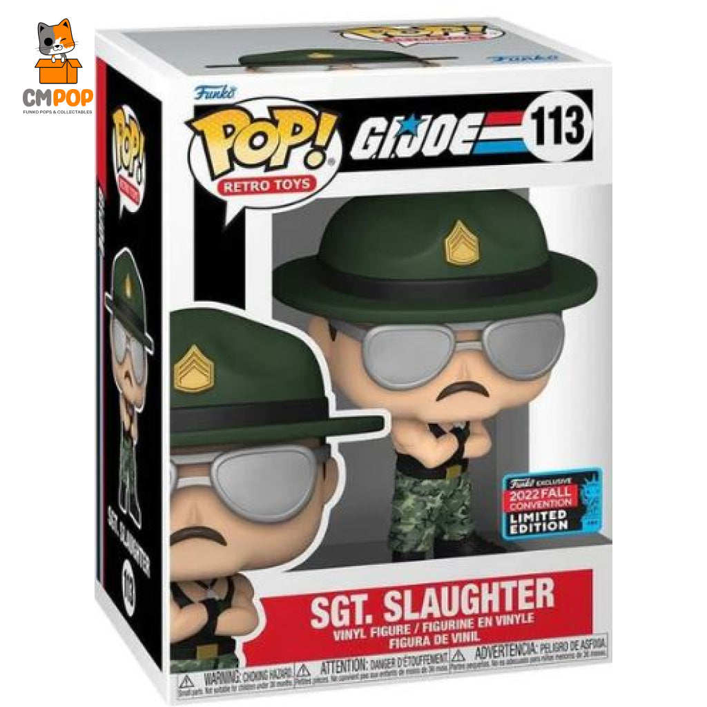 Sgt Slaughter - #113 Funko Pop! Gi Joe Wwe Nycc 2022 Convention Exclusive Pop