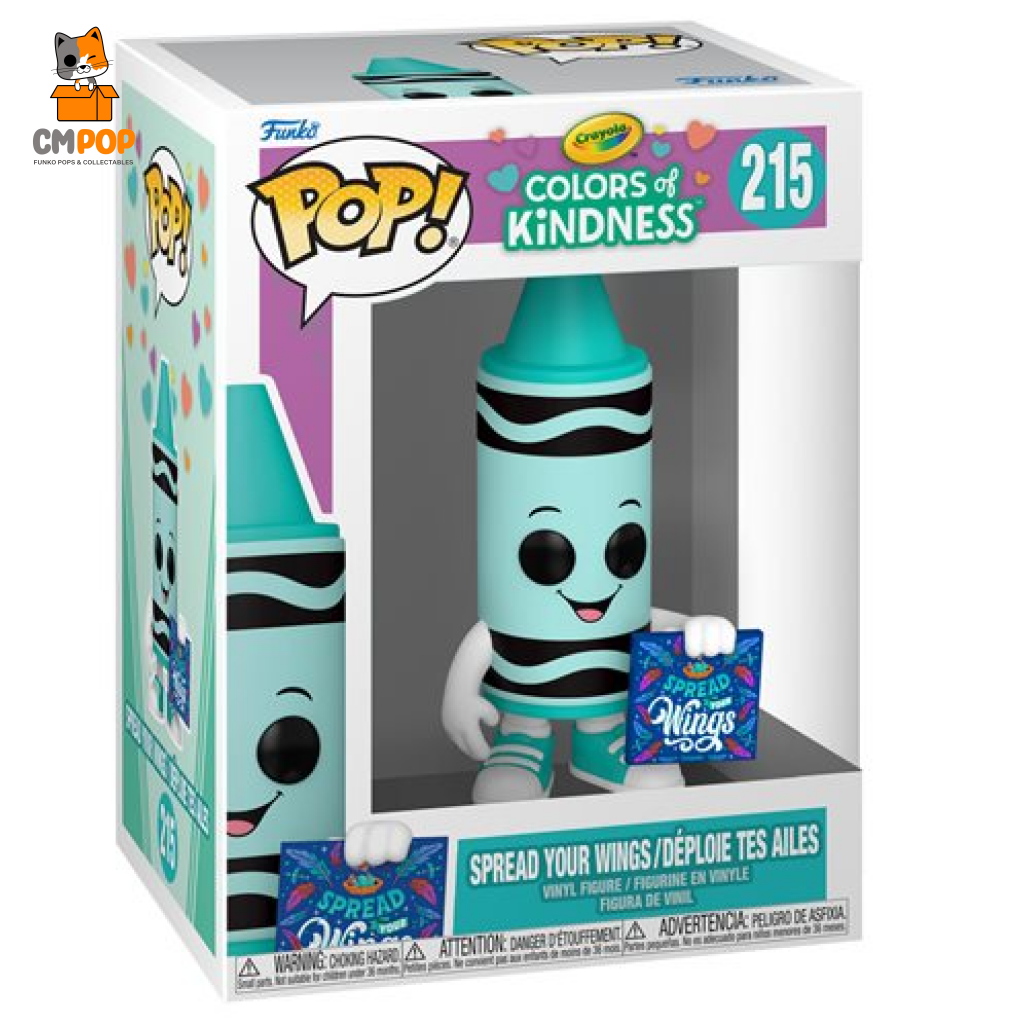 Spread Your Wings - Teal Crayon #214 Funko Pop! Crayola Ad Icons Colours Of Kindness Pop