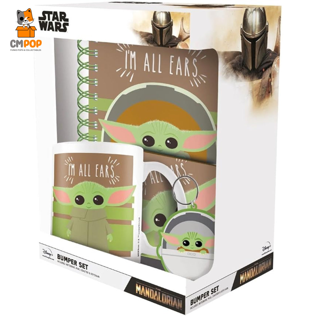 Star Wars: The Mandalorian (Im All Ears) Bumper Gift Set (Mug Coaster Keychain & Notebook) Funko