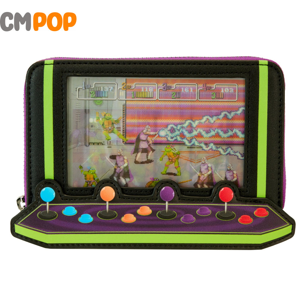Teenage Mutant Ninja Turtles 40Th Anniversary Vintage Arcade Zip Around Wallet - Tmnt Loungefly