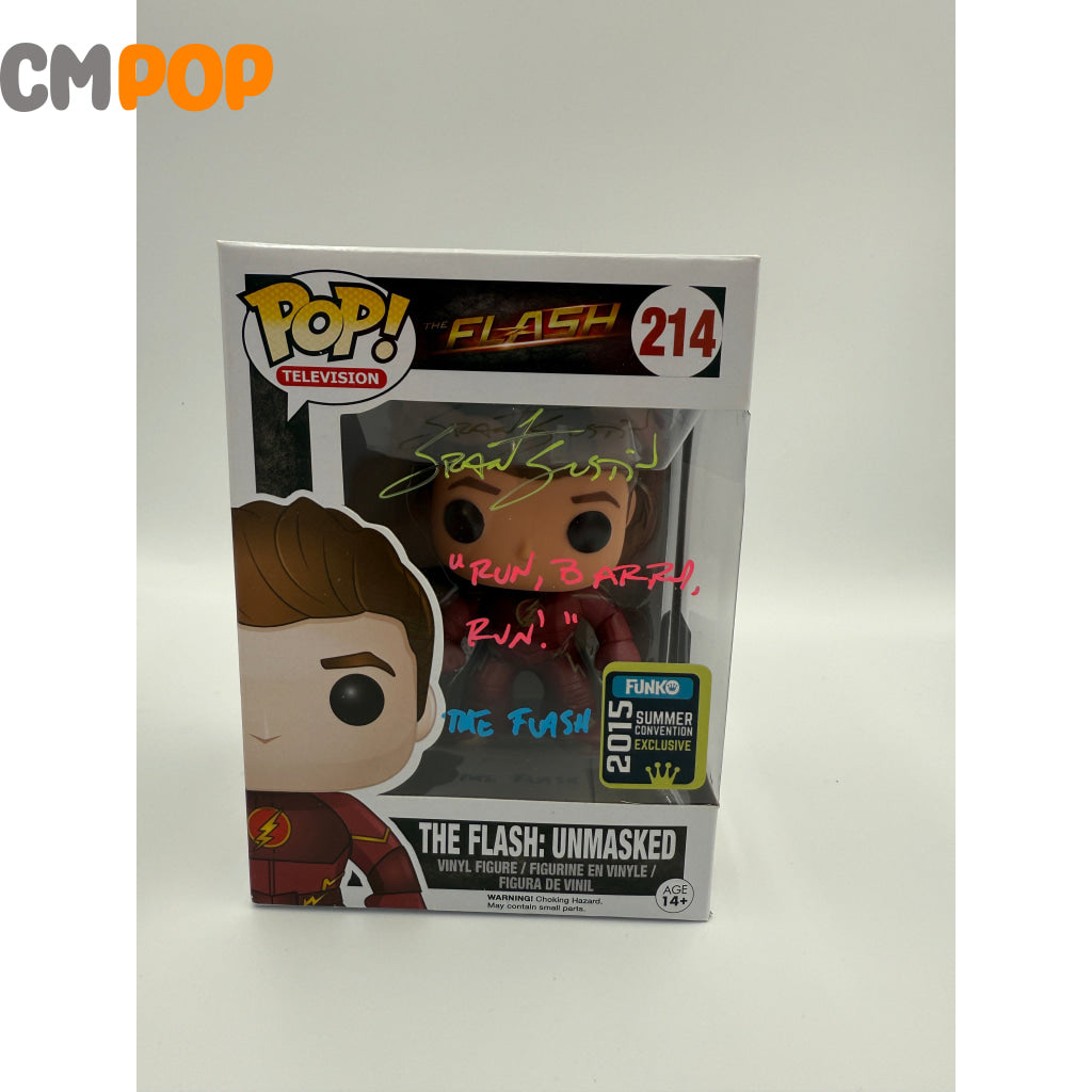 The Flash: Unmasked - #214 - Funko Pop! - Television - Flash - Signed by Grant Gustin- Certified Pop! Funko Pop