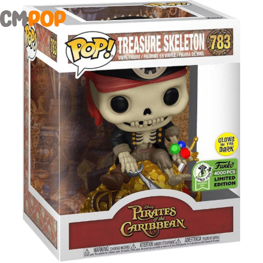 Treasure Skeleton - #783 - Funko Pop! - Deluxe - Disney - Pirates of the Caribbean - Disney - GITD - Funko 4000 PCS