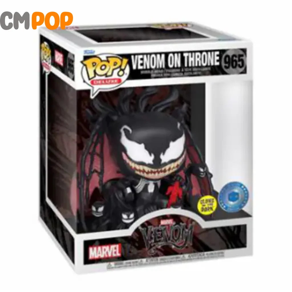 Venom On Throne- #965 - Funko Pop! - Marvel Deluxe- Venom - GITD - Pop In The Box Exclusive Funko Pop