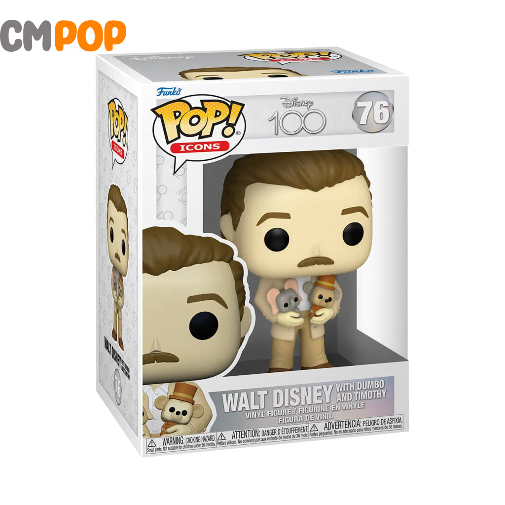 Walt Disney With Dumbo & Timothy - #76 Funko Pop! Icons Pop