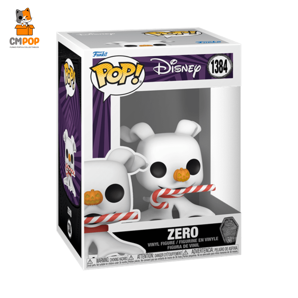 Zero With Candy Cane - #1384 Funko Pop! Disney The Nightmare Before Christmas Pop